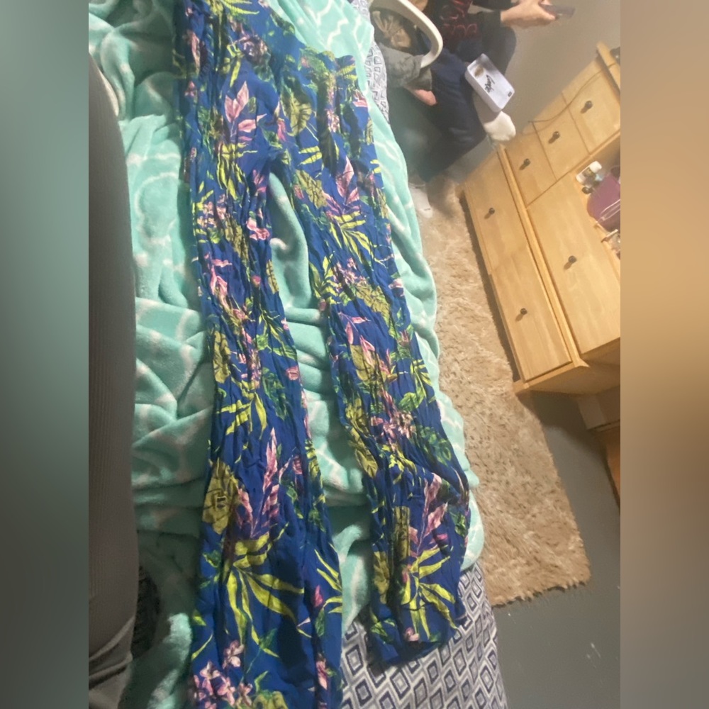 Blue with flowers pants